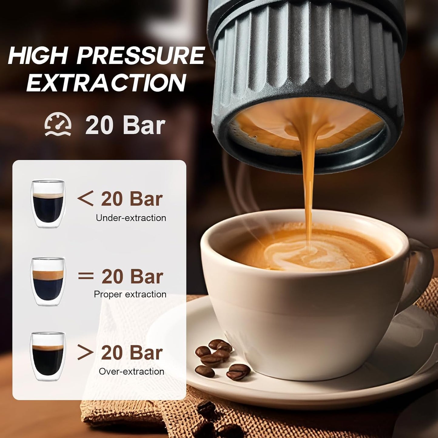 H02 PRO Portable Electric Espresso Maker, Small Coffee Machine Compatible with Nespresso Capsule Original Pods & Ground Coffee, Mini Travel Size for Camping, Hiking, RV, Office, w/Gift Box
