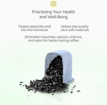 12-Pack Breville BWF100 Water Filters: Activated Charcoal Replacement Filters, Compatible with BES810, BES840XL, BES870XL, BES878, BES920XL, BES900XL Early, BES860XL Early, BKC600XL & BKC700XL