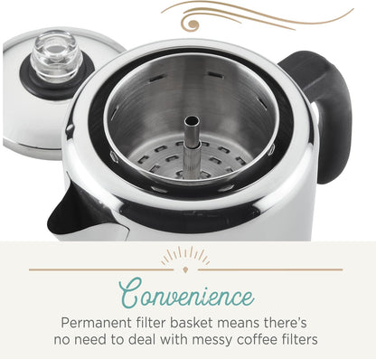 Farberware Classic Yosemite Stainless Steel Coffee Percolator - 8 Cup, Silver