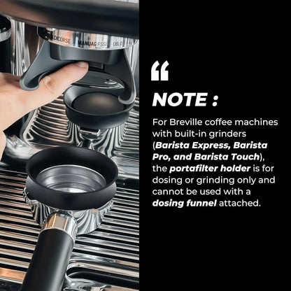 54mm Magnetic Dosing Funnel and Puck Screen Set - Espresso Coffee Dosing Ring - 19mm Anodized Aluminum with 8 Neodymium Magnets Fits 54mm Breville Portafilter (Black)