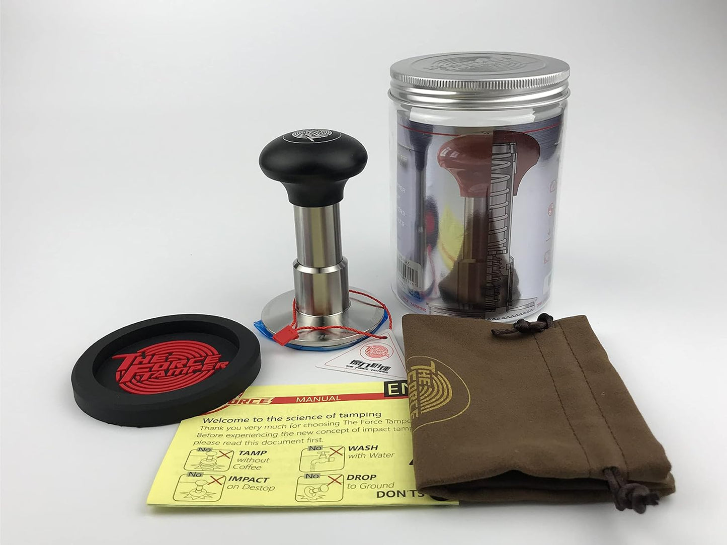 The Force Tamper Automatic Impact Coffee Tamper Adjustable Const Pressure and Autoleveling Standard Set New (Jelly, 58.50mm)