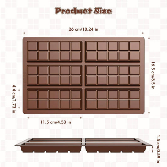 Chocolate Bar Mold,Dubai Chocolate Molds and Scraper for Stuffed Bar,Deep Large and Thick Chocolate Candy Bar Mold for Filling Knafeh Pistachio Kit
