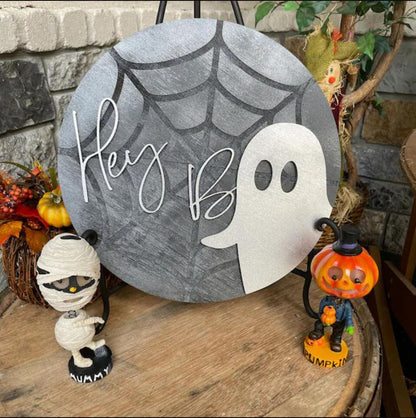 Halloween Stencils for Painting on Wood 12inch Round Halloween Stencil Hocus Pocus Ghost Templates for Wood Fabrics Door Wreath DIY Crafts Decor