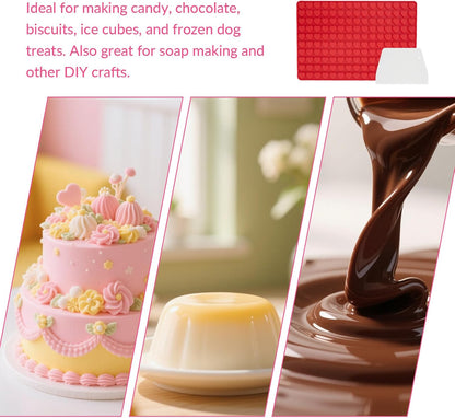 1 Pcs Heart Silicone Chocolate Molds for Gummy, Candy, Small Homemade Treats With Scraper,Gummy Silicone Molds