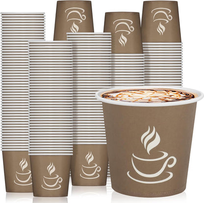 4 oz Paper Coffee Cups - 500 Pack Paper Espresso Cups, Disposable Coffee Cup, Small Paper Cup for Hot or Cold Beverage, Espresso, Capucino for Party, Picnic, Home, Office and Business (Brown)