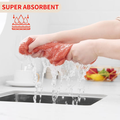 Kitinjoy 100% Cotton Waffle Weave Kitchen Towels, 6-Pack Super Soft and Absorbent Dish Towels for Drying Dishes, Kitchen Hand Towels, 13 in x 28 in, Coral