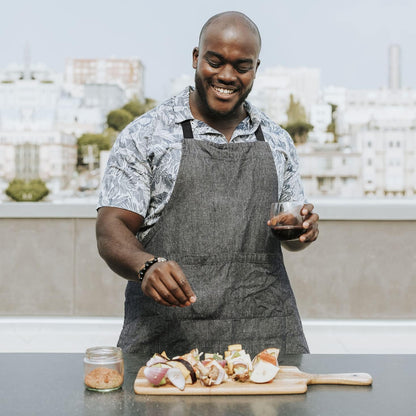 lepni.me Chefs Aprons | Cooking Baking Grilling for Home Restaurant | Premium Kitchen Aprons with Double Pocket for Men Women