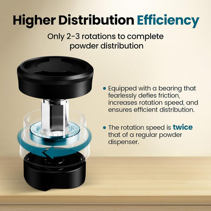 MHW-3BOMBER 51mm Coffee Distributor, Gravity Espresso Distribution Tool with Adaptive Height for Barista, Coffee Leveler for 51mm Portafilter, Black, Astra Distributor, T7019-OS