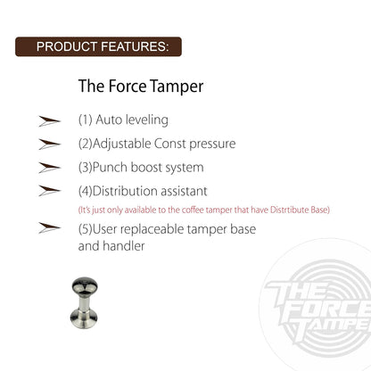 The Force Tamper Automatic Impact Adjustable Constant Pressure and Autoleveling Coffee Tamper Black Mirror Jellyfish AL Handle Set Pro (Full-Set, 58.50mm)