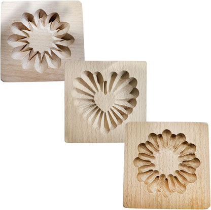 Wooden Cookie Biscuit Mold, 3D Baking Mold, Embossing Craft Decorating Baking Tool, Suitable for Halloween Thanksgiving Christmas Kitchen DIY (Cookies-C-3PCS)