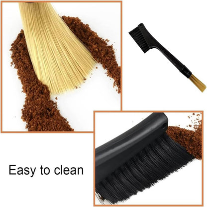 Coffee Machine Cleaning Brushes 2Pcs, Detachable Dusting Bar Espresso Coffee Machine Grinder Cleaning Brushes, Two Head Brushes for Bean Grain Coffee Tool Tabletop Barista Home Kitchen Dual Purpose