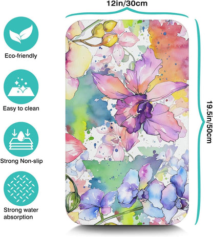 Diatom Mud Drying Mat 12x19.5 Inch - Super Absorbent Fast Dry Kitchen Counter Mat with Non-Slip