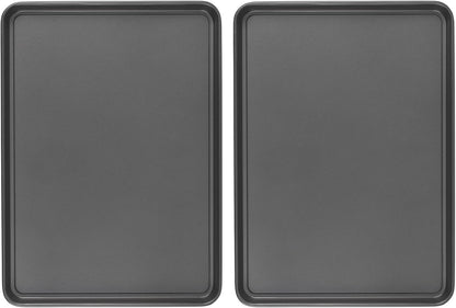GoodCook Everday Nonstick Carbon Steel 15” x 21” Baking Sheet Set, 2 Pack – Extra-Large Carbon Steel Cooking Pans, Bakeware Set, Cookie Sheets for Baking, Oven Pan Set