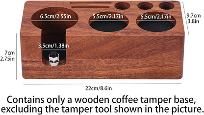 Espresso Tamping Station(51/54MM) Walnut Wood, Espresso Coffee Anti-pressure Pad Stand, Espresso Station,Coffee Tamper Station Organizer for Countertop