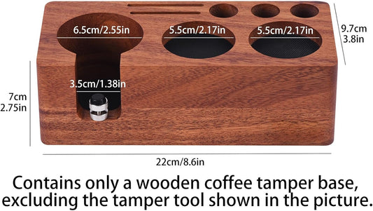 Espresso Tamping Station(51/54MM) Walnut Wood, Espresso Coffee Anti-pressure Pad Stand, Espresso Station,Coffee Tamper Station Organizer for Countertop