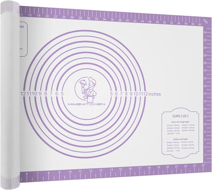 Non Stick Pastry Mat,Extra Large Silicone Baking Mat with Measurement, Food Grade Dough Rolling Mat for Making Cookies Macarons Bread Pie Crust, Easy to Clean& Multi-Purpose