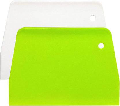 (2PCS) Dough Scraper Bowl Scraper ，Food safe Plastic Dough Cutter， Flexible Plastic Scraper Practical Bench Scraper Multipurpose Food Scrappers for Bread Dough Cake Fondant Icing