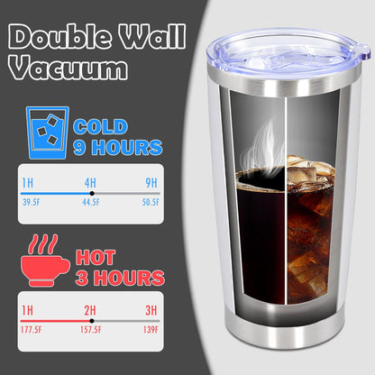 20oz Tumbler Stainless Steel Tumbler Cup with Lid Vacuum Insulated Double Wall Travel Mug, Durable Powder Coated Travel Coffee Tumbler Mug for Hot & Cold Drinks, White,4 Pack