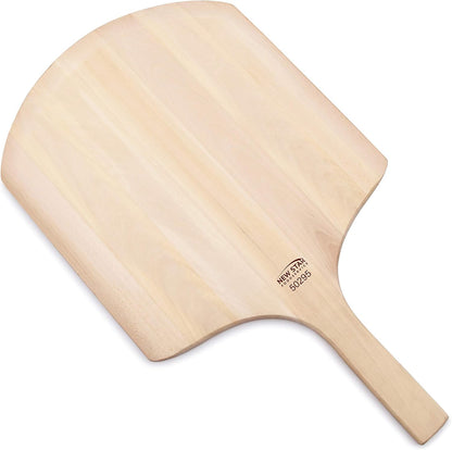 New Star Foodservice 50295 Restaurant-Grade Wooden Pizza Peel, 16" L x 14" W Plate, with 10" L Wooden Handle, 24" Overall Length