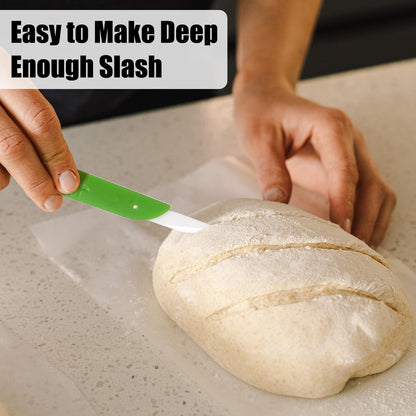 KUNIFU Bread Lame Bread Scoring Tool for Sourdough Scoring, Ceramic Scoring Knife for Bread Baking, Bread Scorer with Protective Cover, for Homemade and Bakery Use, Green