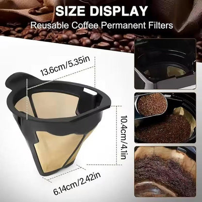 Replacement Parts Cone Reusable Coffee Permanent Filters Compatible with Ninja CM300, CP300, CP307, Coffee & Most Single-Serve Machines (BPA-Free, Easy Clean)