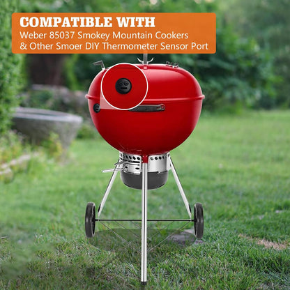 4-Pack Temp Probe Grommet for BBQ Grills, Replacement for Weber 85037 Smokey Mountain Accessories, and Other Smoker Grills DIY Thermometer Probe Port (Black)