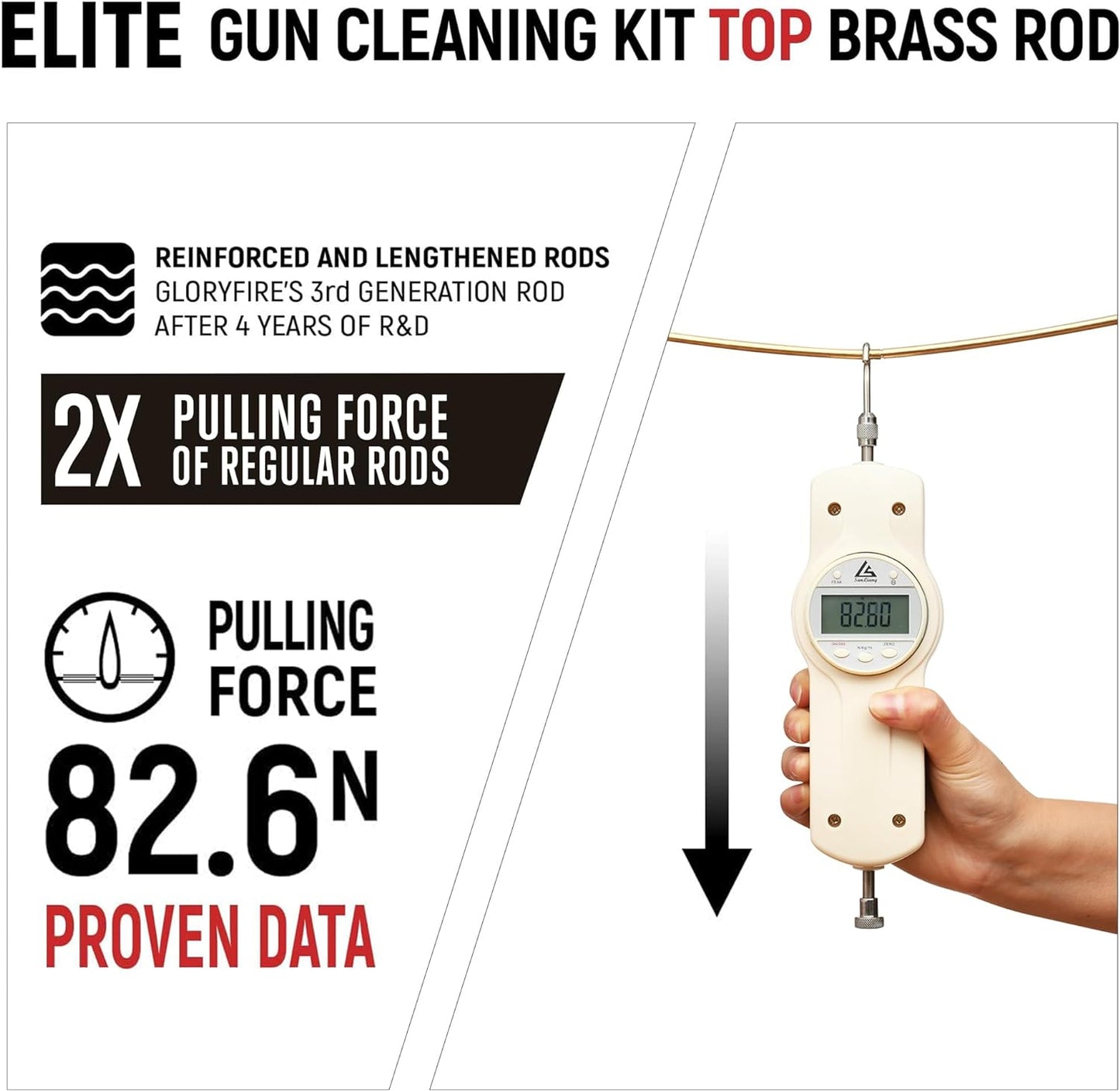 GLORYFIRE Gun Cleaning Kit Universal for Guns, Gun Brushes for Pistol, Handgun, Shotgun, Elite Brass Rods and Wire Rope, Hunting Gear Gun Accessories for Men