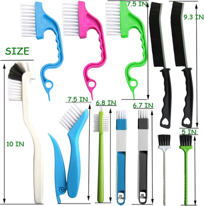 12Pcs Small Cleaning Brush, Crevice Gap Cleaning Brush,Door Window Track Groove Corner Crevice Cleaning Brushes for Cleaning Window Grooves/Bathroom/Toilet Corner/Kitchen/Faucet/Sink/Keyboards