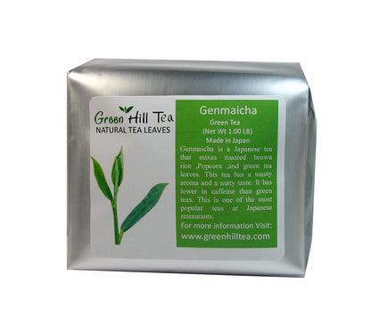 Japanese Genmaicha Popcorn Green Tea premium green tea helps the stomach to digest – 1lb Tea Bag