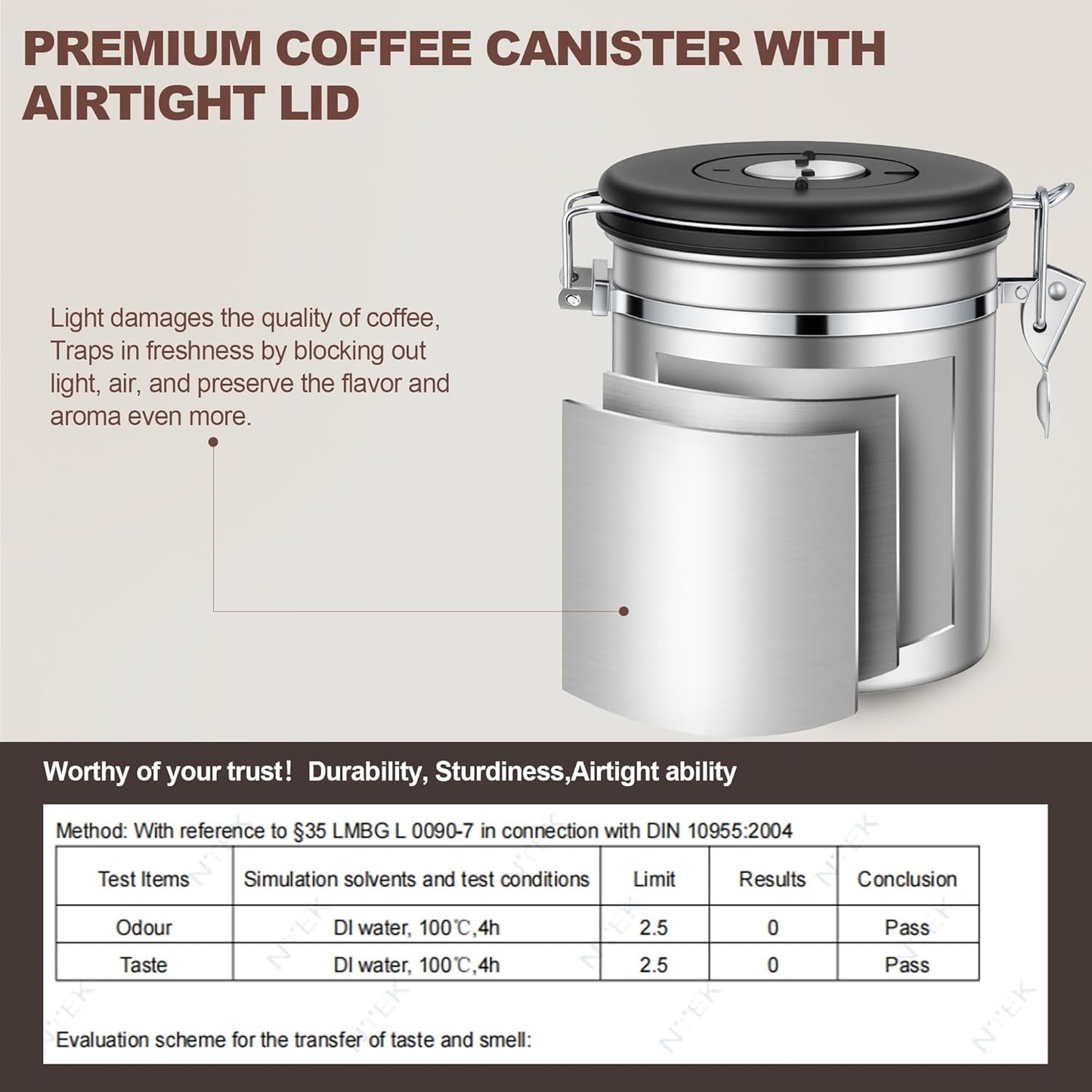 ShanSon Coffee Canister Airtight Coffee Container Stainless Steel Coffee Bean Storage Container with Scoop Coffee Canister for Beans Grounds Sugar Flour Tea Cereal,22OZ,Silver
