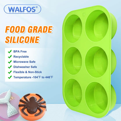 Silicone Oreo Cookie Mold, Walfos Round Cylinder Chocolate Covered Oreos Molds, BPA Free and Non-Stick, Perfect for Cookies, Oreos, Candy, Soap, Cupcake, Pudding, Jello, Set of 3