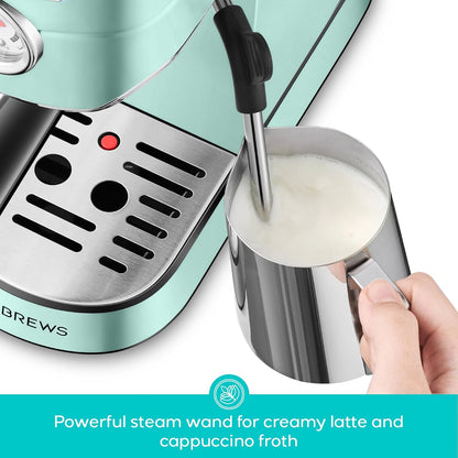 CASABREWS CM5418 Espresso Machine 20 Bar, Cappuccino Machine with Milk Frother Steam Wand, Stainless Steel Espresso Maker for Home, Espresso Coffee Machine with 34oz Removable Water Tank, Pastel Green