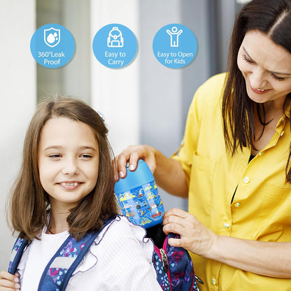 17 oz Insulated Lunch Containers Hot Food Jar, Wide Mouth Lunch Thermo for Kids Adults, Vacuum Stainless Steel Lunch Box With Handle Folding Spoon for School, Office Blue - Car