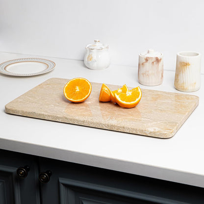 Marble Cutting Board, 12x20 Inch Marble Pastry Board With Non-Slip Feet For Cheese, Charcuterie, Dough, Chocolate, Dessert, Pack Of 1 Piece