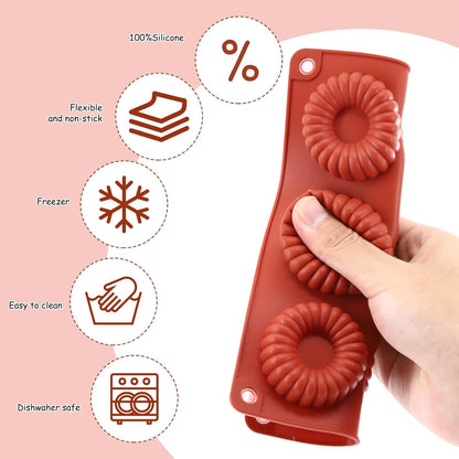 4 PCS Silicone Molds for Baking Non Stick Jello Molds with 6 Cavity Gelatin Mold for Baking Cupcakes Donuts Chocolate Muffins Brownies Jelly