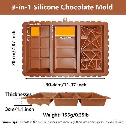 Chocolate Bar Mold - Food Grade Silicone Chocolate Molds, Non-Stick & Easy to Release Deep Mold for Dubai Pistachio Chocolates, Candy, Snacks, Desserts, Resin Art, Dishwasher Safe (1)