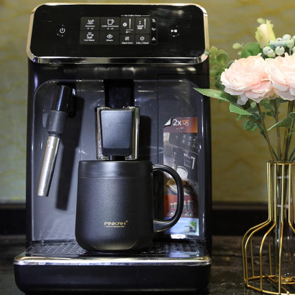 16OZ Stainless Steel Insulated Coffee Mug with Handle, Double Wall Vacuum Tumbler Cup with 2 Lids, Thermal Coffee Cup