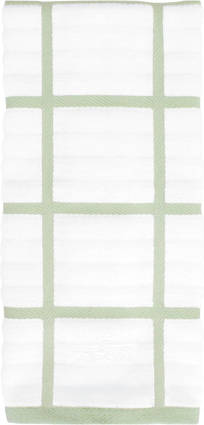All-Clad Checked Kitchen Towel: Highly Absorbent, Super Soft Long Lasting - 100% Cotton, 17"x30" Tea Towel for Cleaning & Drying Dishes, Pans, Glassware, or Countertops, (1-Pack), Fennel