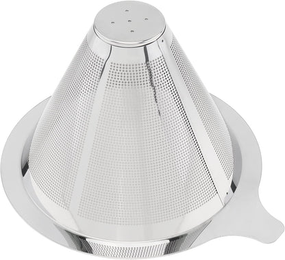 TQEONKL Pour Over Coffee Dripper,Paperless Reusable Coffee Filter,Metal Cone Reusable Single Cup Coffee Maker (2-4 cups)