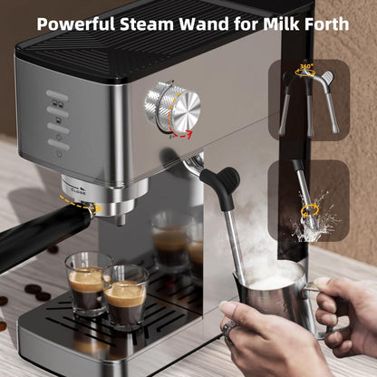Espresso Machine 20 Bar with Rapid Cold Brew - Hot & Iced Coffee Maker, Built-in Steam Wand, Touch Screen, 37oz Water Tank -Perfect for Lattes, Cappuccinos, and Gift for Coffee Lovers