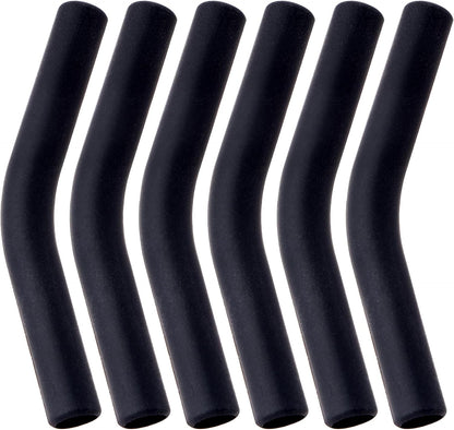 6Pcs Metal Straw Silicone Tips 5/16 IN Wide(8mm Outer Diameter) Food Grade Rubber Flex Elbow Straw Covers Replacement Tip for Stainless Steel Metal Straws,Black