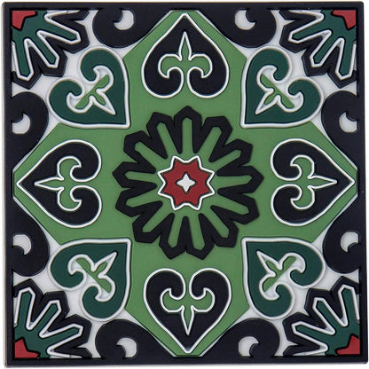 Floers Silicone Coasters Set of 4, Protect Against Water Marks or Damage - Fit All Cups, 3.5" Inch Size, Colored