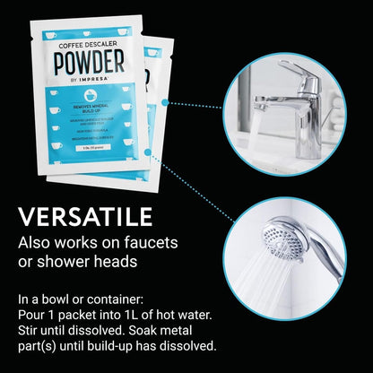 [10 Uses] Impresa Descaling Powder & Coffee Machine Cleaning Powder for Breville, for Keurig, for Nespresso, for Delonghi, for Ninja & More - Espresso Machine Descaler - Pot & Coffee Maker Cleaner