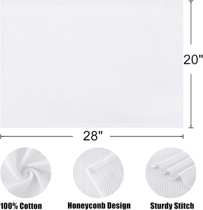 Kitinjoy 100% Cotton Waffle Weave Kitchen Towels, 4-Pack Super Soft and Absorbent Dish Towel for Drying Dishes, Kitchen Hand Towels, 20 in x 28 in, White