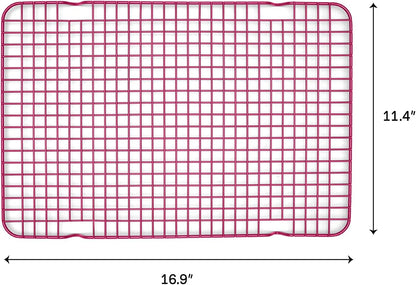 Great Jones Big Chill Wire Cooling Rack (Raspberry) – 16.25" × 11.25" Heavy-Weight Aluminized Steel,Nonstick Baking Rack – Oven Safe 450 °F, Bacon & Cookie Cooling Rack – Fits Half Sheet Pans