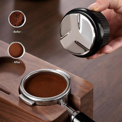 Bincoo 51mm Espresso Distribution Tool,Adjustable Depth Coffee Distribution-Espresso Coffee Leveler Tool for Bottomless Portafilter-Barista Espresso Accessories (51MM)
