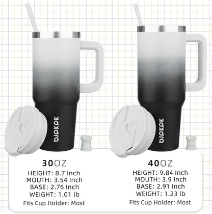 BJPKPK 30 oz Insulated Tumbler With Lid And Straw Stainless Steel Tumblers Cup With Handle For Women And Men,Day And Night