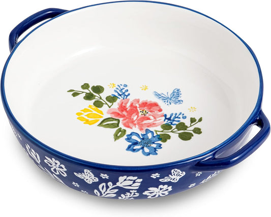 Wisenvoy Pie Pan Ceramic Pie Dish 9.8 Inches Pie Plate Porcelain Deep Dish Pie Pan Non-Stick Pie Pans