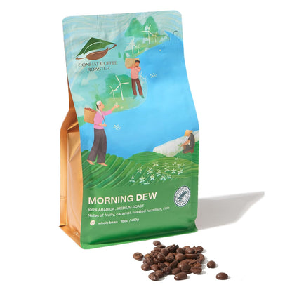 Conihat Whole Bean Coffee - 100% Vietnamese Premium Arabica, Medium Roast, Fruity, Caramel & Hazelnut Notes, Rich & Smooth, Low Acid, Single Origin, Hand-Picked,16 Oz Bag