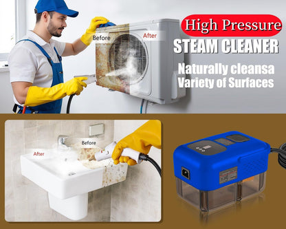 Handheld Steam Cleaner for Home, 2500W High Pressure Steamer for Cleaning, 9-Level Multipurpose Steam Cleaner for Car Floor Upholstery Kitchen Bathroom Grout Tile, 14 Accessories Included, Blue